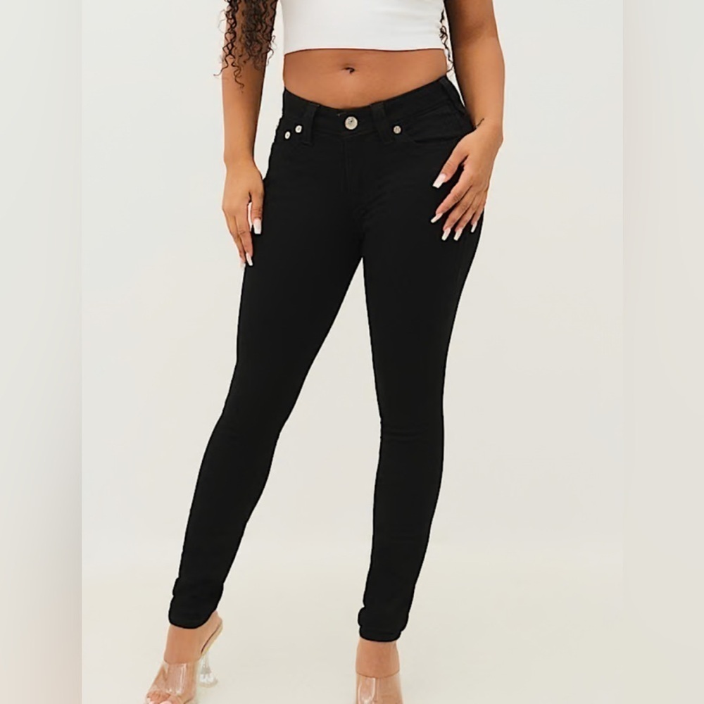 True Religion Black Jennie Curvy Skinny Jeans Size 27